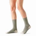 Calze sportive 35-38 in maglia verde salvia e beige a coste medie