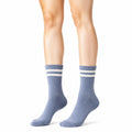 Calzini sportivi 35-38 in maglia azzurro e bianco a coste