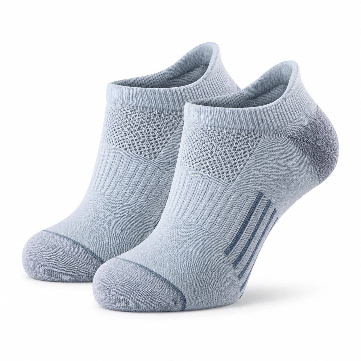 Calze sportive alla caviglia 43-46 in tessuto a maglia grigio chiaro traspiranti