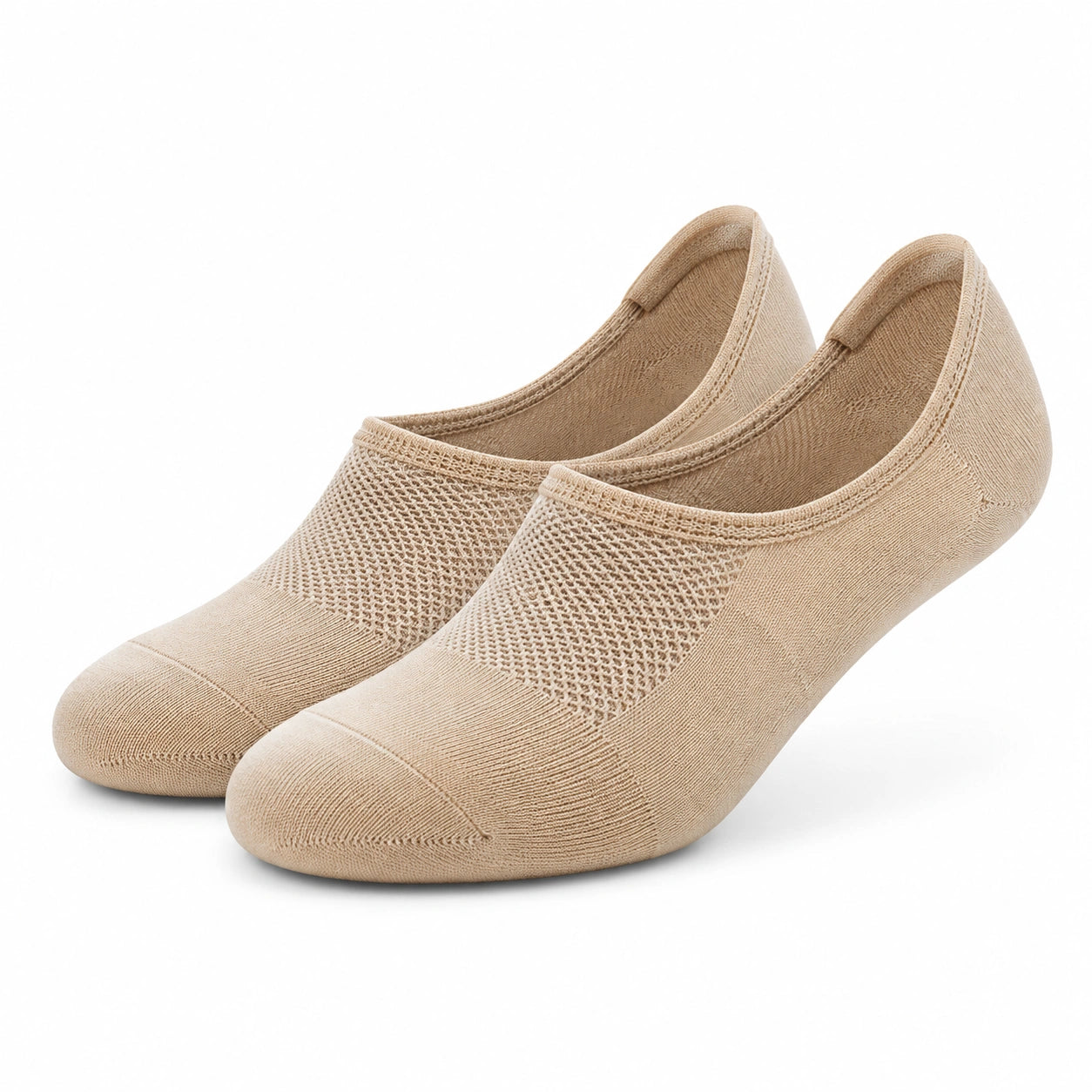 Calze corte 43-46 in tessuto a maglia beige - traspiranti per scarpe basse
