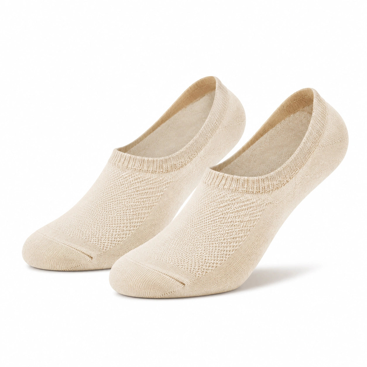 Calzini invisibili 43-46 in maglia beige - vestibilità bassa traspirante