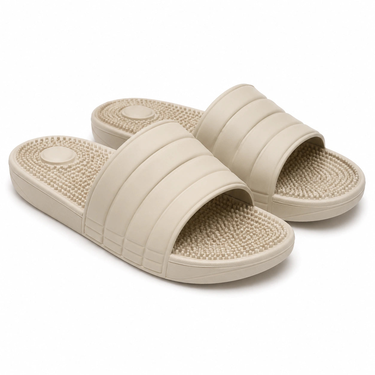 Ciabatte da bagno taglia 40/41 in schiuma sintetica beige con plantare massaggiante