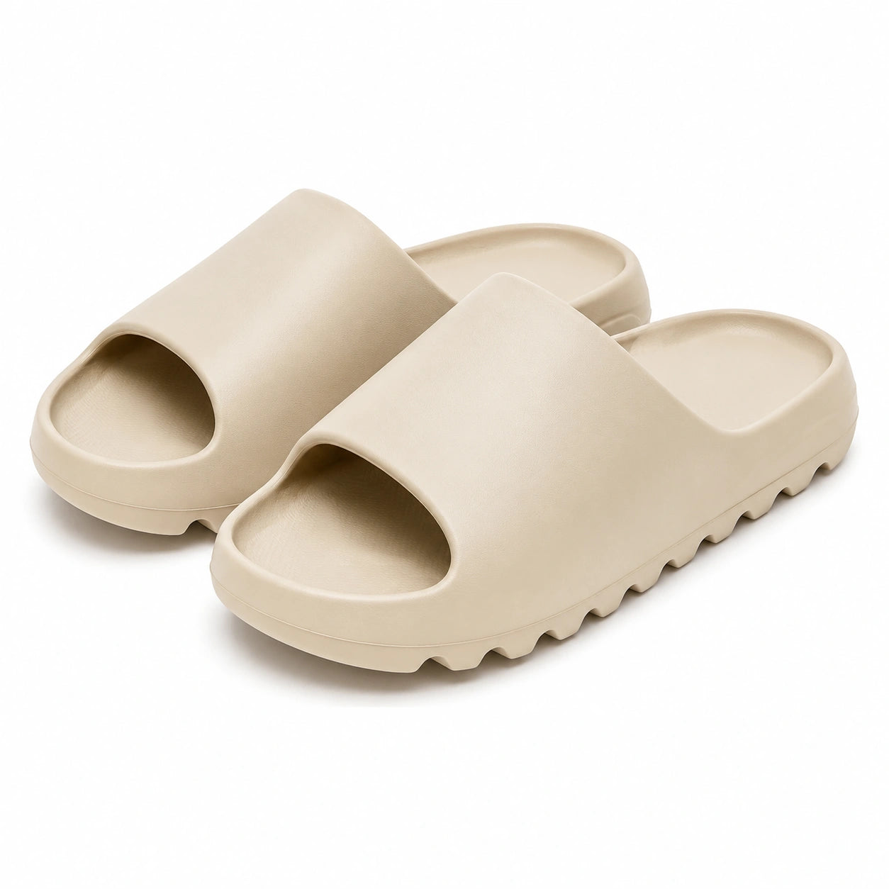 Ciabatte aperte 42/43 in materiale sintetico beige - suola sagomata antiscivolo