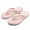 Infradito donna 42/43 rosa in materiale sintetico con fascette intrecciate