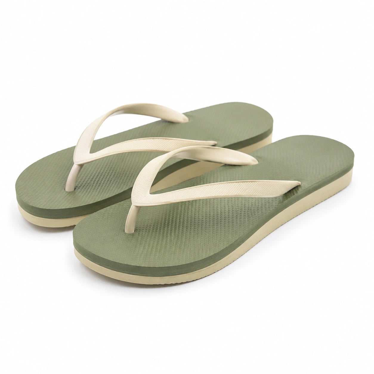 Infradito 42/43 verdi e beige in materiale sintetico - leggere per spiaggia e piscina