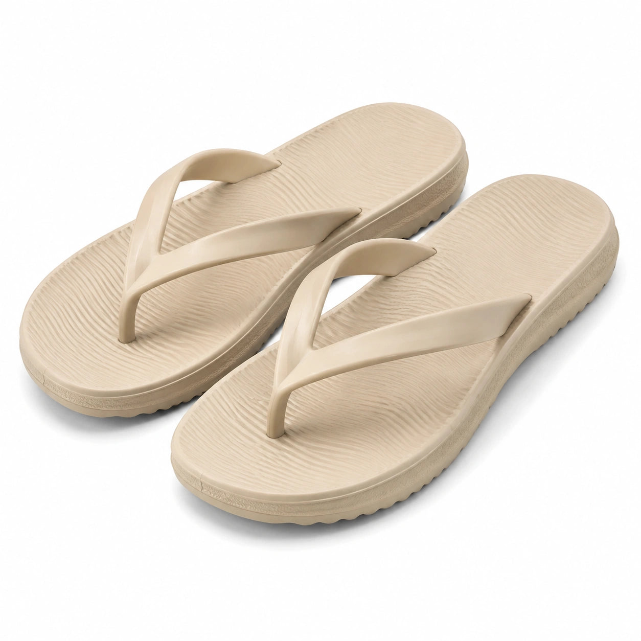 Infradito 38/39 beige in materiale sintetico con suola testurizzata per mare e piscina