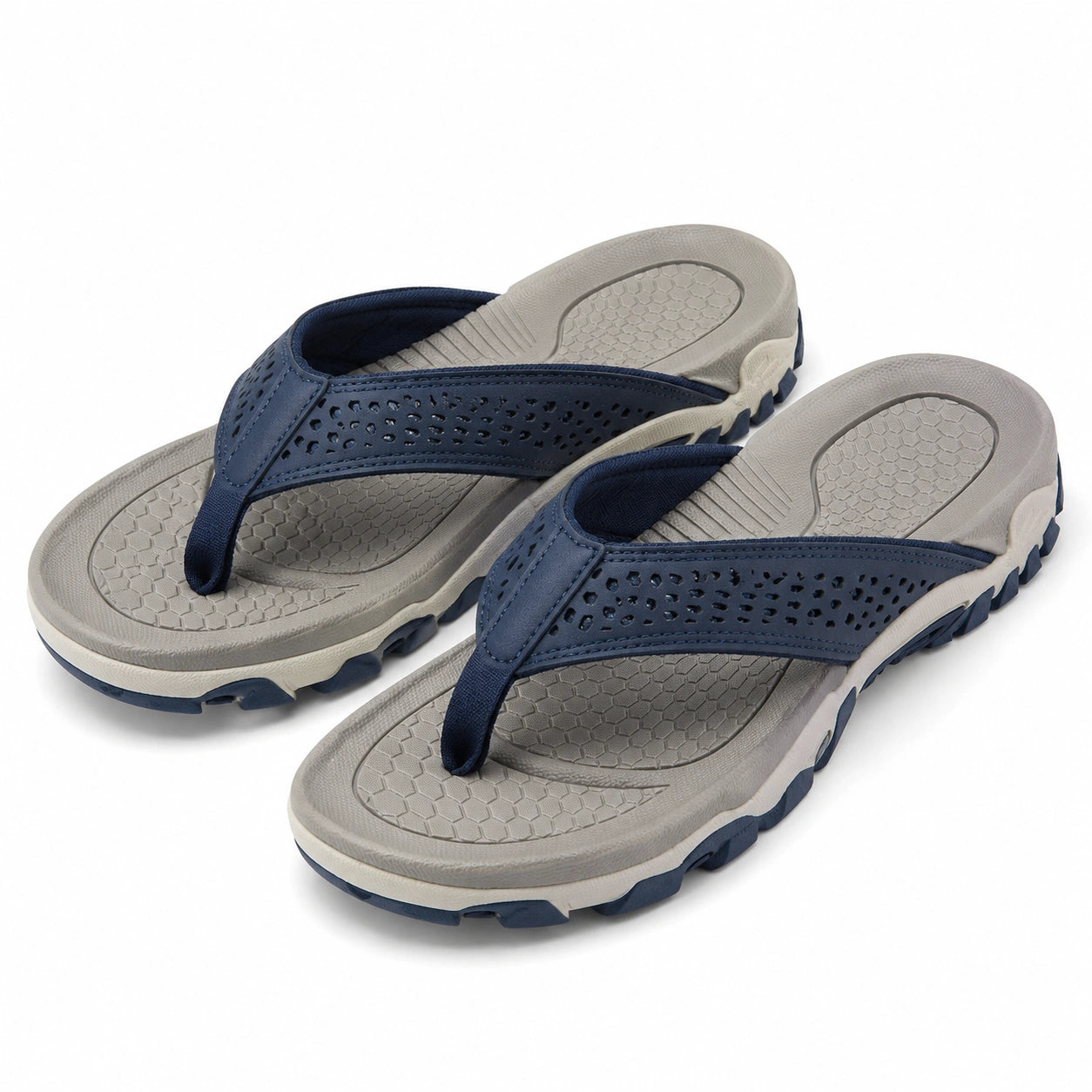 Infradito 38/39 in materiale sintetico blu e grigio con suola antiscivolo