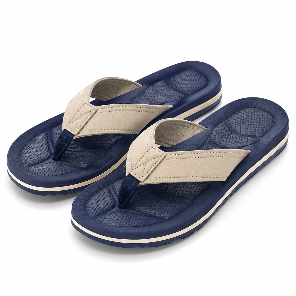 Infradito 40/41 blu navy e beige in materiale sintetico - suola antiscivolo per estate
