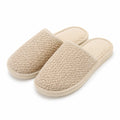 Pantofole da casa 42/43 in tessuto beige - suola antiscivolo e design slip-on
